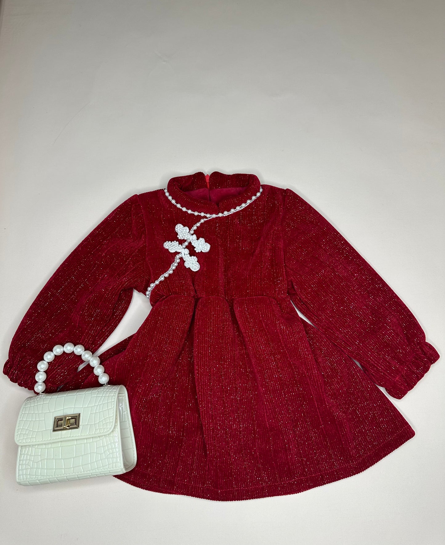 PRE-ORDER Zoey's Pearl Red Dress